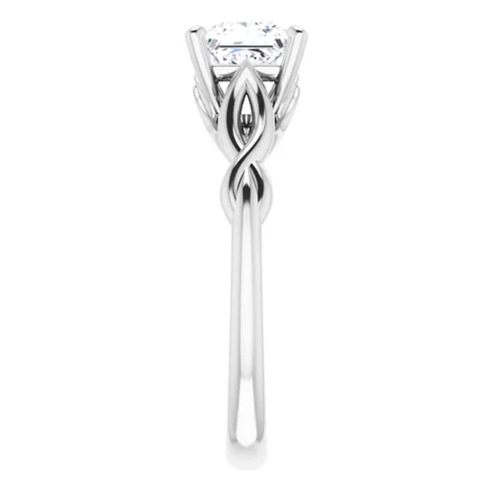 10K Solid White Gold Handmade Princess Cut Moissanite Engagement Ring - 1 CT Solitaire Wedding Band for Women, Bridal Proposal Jewelry - Perfect for Anniversaries, Valentine's Day & Special Occasions