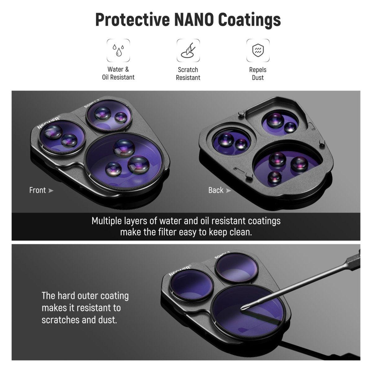 DJI Mavic 3 Pro/Pro Cine Camera Lens Filter Set - ND/PL/UV Filters for Aerial Photography & Videography - Perfect for Sunny Days, Water Reflections & Low Light Conditions