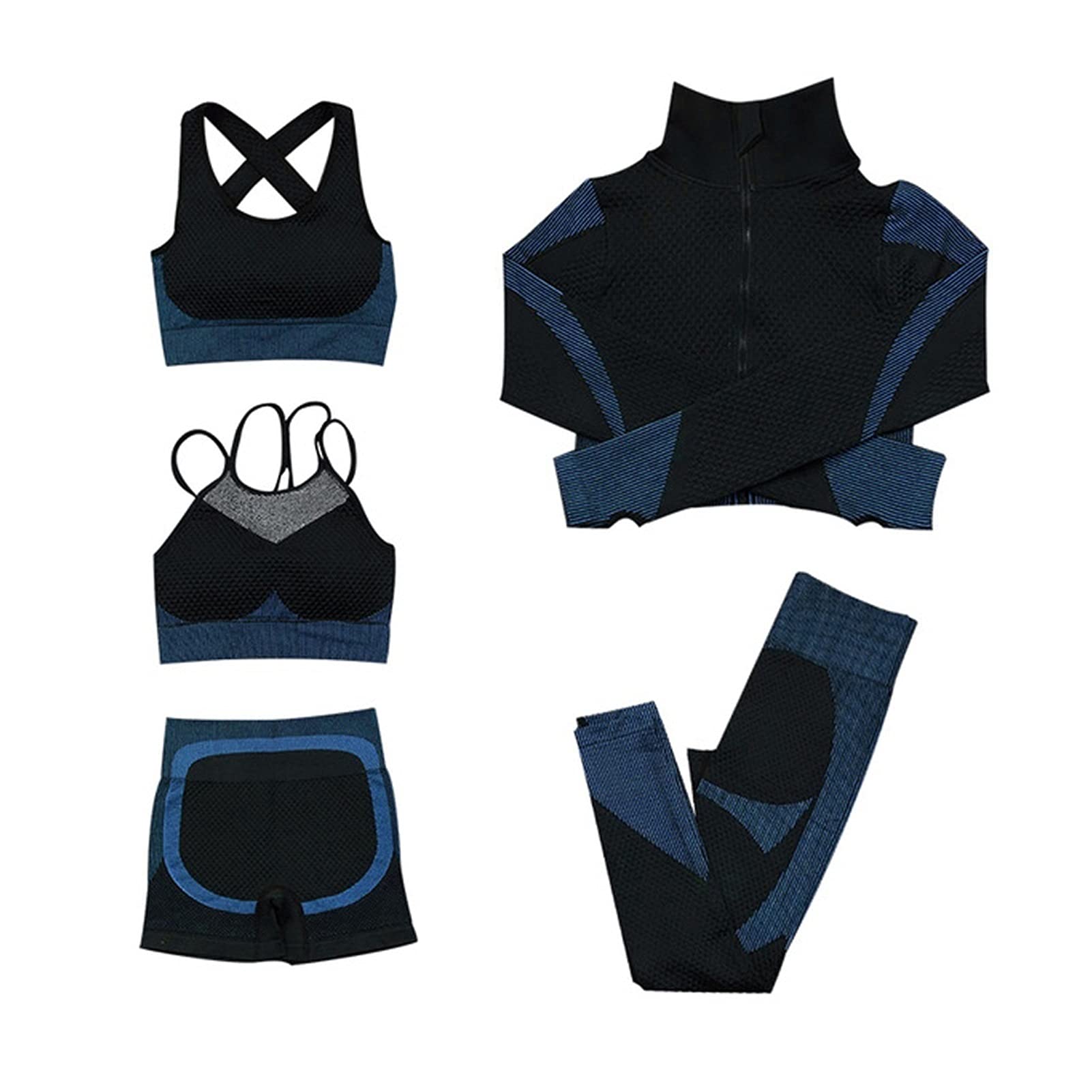 PDGJG Women's Seamless Workout Set - Long Sleeve Yoga Outfit for Running, Gym & Fitness - Breathable Activewear for Women (Color: C, Size: Small) - Perfect for Yoga, Pilates & Home Exercises
