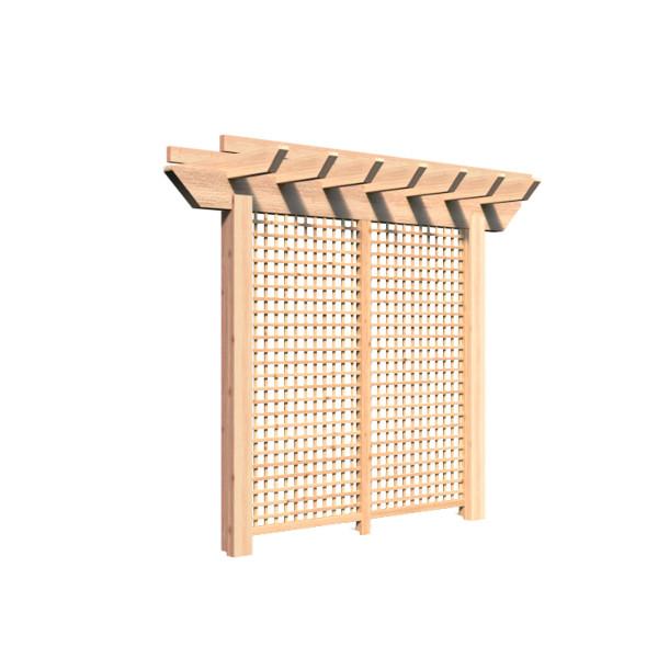 Premium Rough Cut Cedar Monterrey Pergola with Decorative Lattice - Outdoor Garden Patio Shade Structure for Backyard, Deck, and Poolside Relaxation