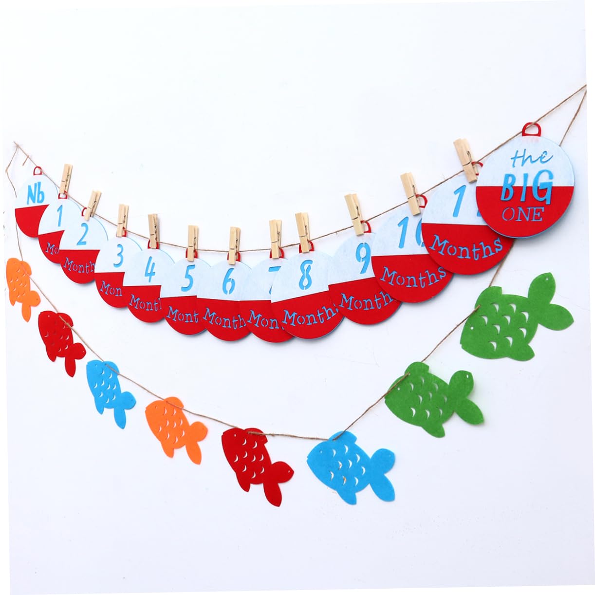 2pcs Baby Birthday Hanging Banner Set - Linen Party Decor with Letter Props for 1st Birthday Celebration | Perfect for Nursery, Baby Shower & Birthday Party Decorations
