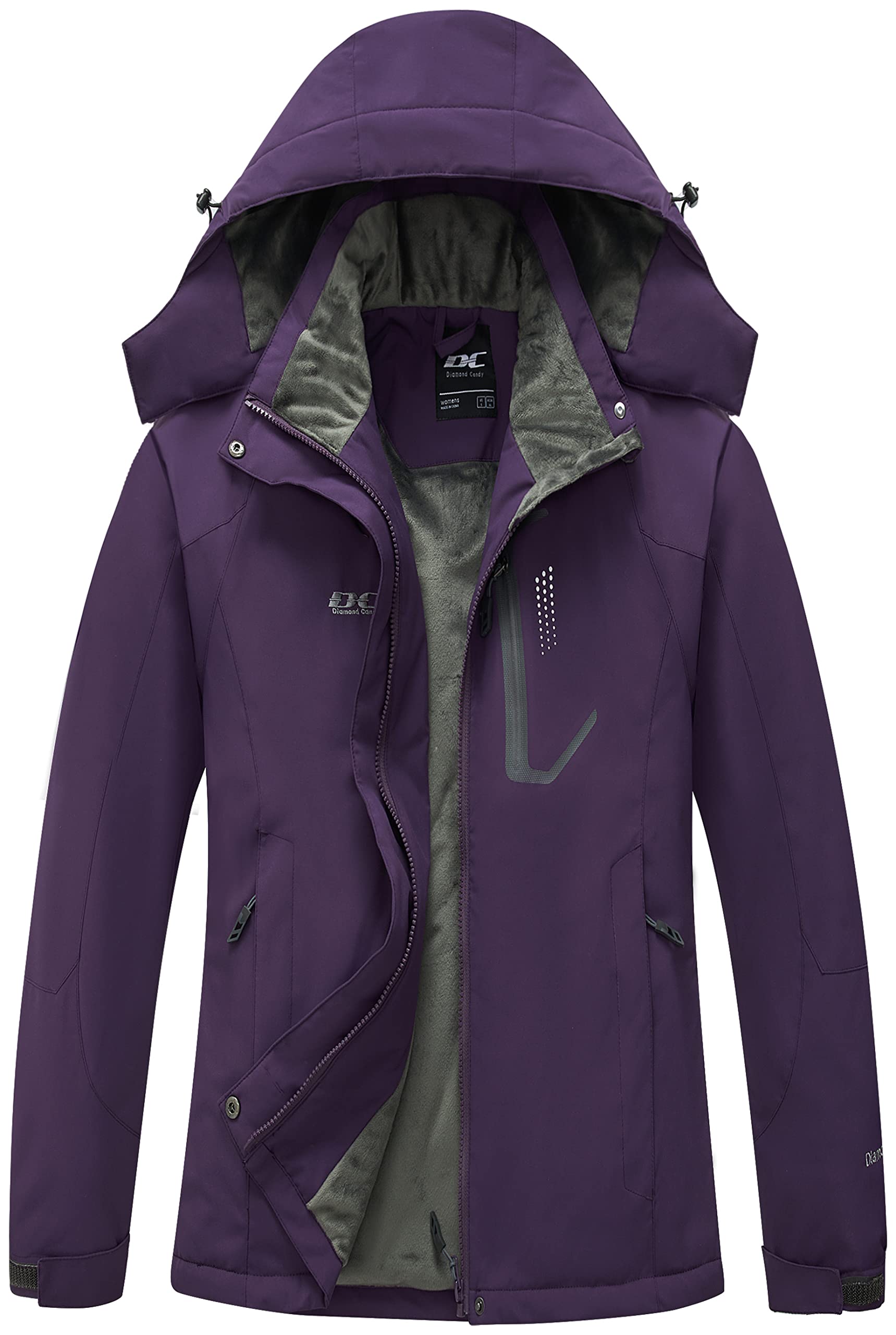Women's Winter Ski Jacket - Diamond Candy Hooded Windproof Waterproof Snow Coat for Skiing & Outdoor Activities | Warm Insulated Jacket for Snowboarding, Hiking & Cold Weather Adventures