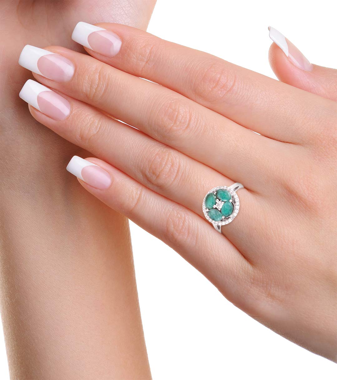 Luxury Gemstone Halo Ring for Women - 925 Sterling Silver Jewelry, Perfect Valentine's Gift for Her