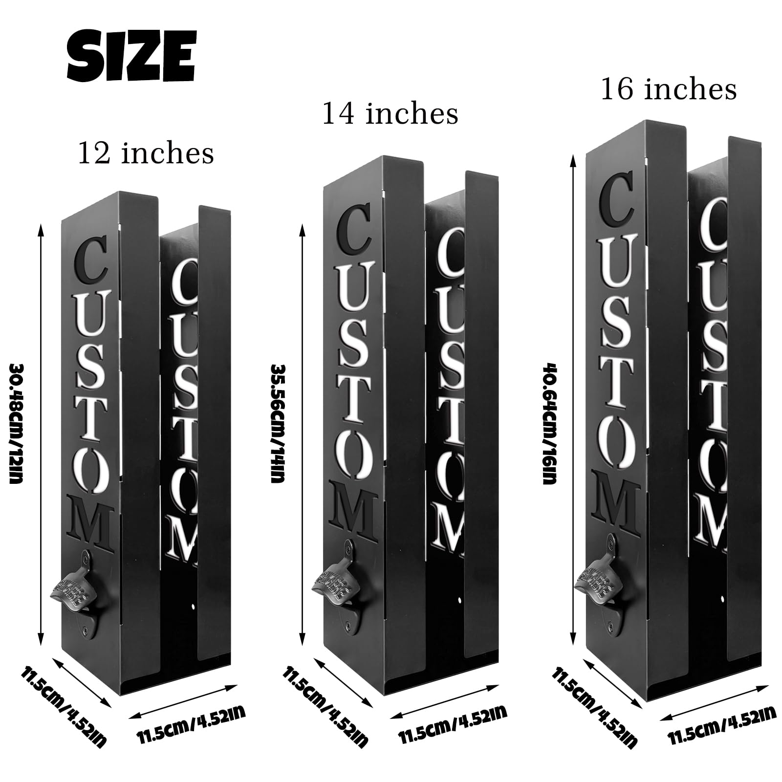 Qingxily Custom Wall-Mounted Can Cooler Holder with Bottle Opener - Personalized Beer Can Sleeves Storage Organizer & Cooler Dispenser for Home Bar, Man Cave, and Outdoor Entertaining