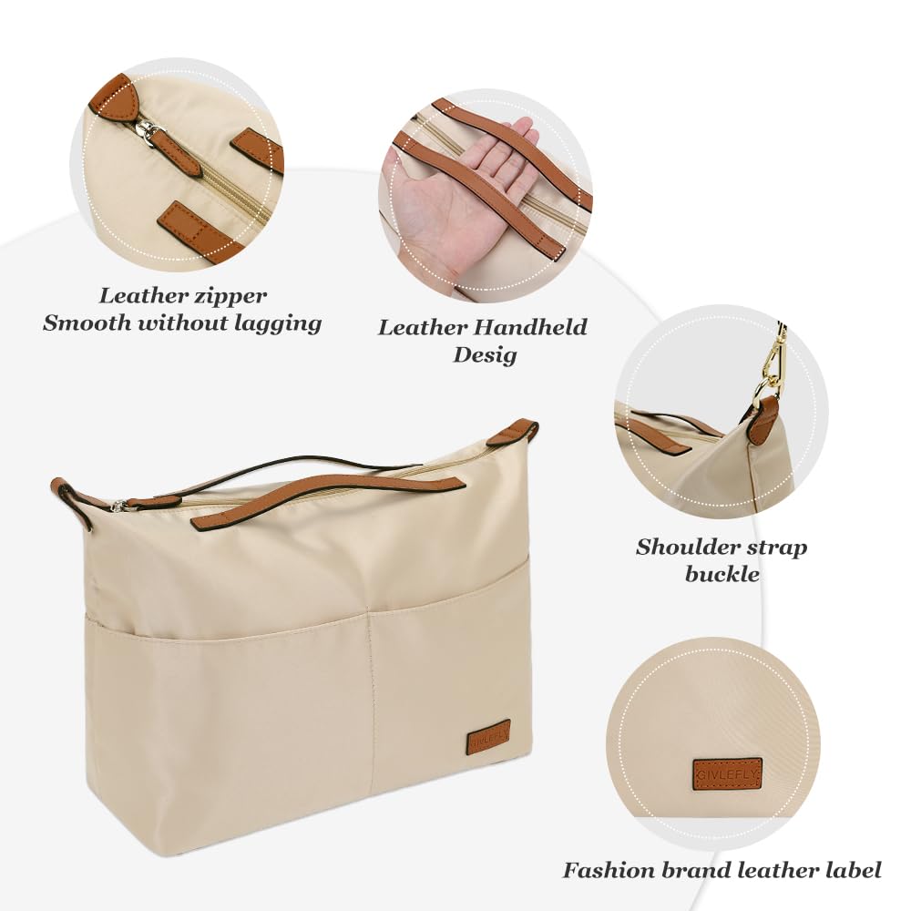 Premium Silk Fabric Handbag Organizer - Tote Bag Storage Insert with Multiple Pockets for Purses, Travel & Daily Use | Elegant & Durable Clutch Organizer for Women