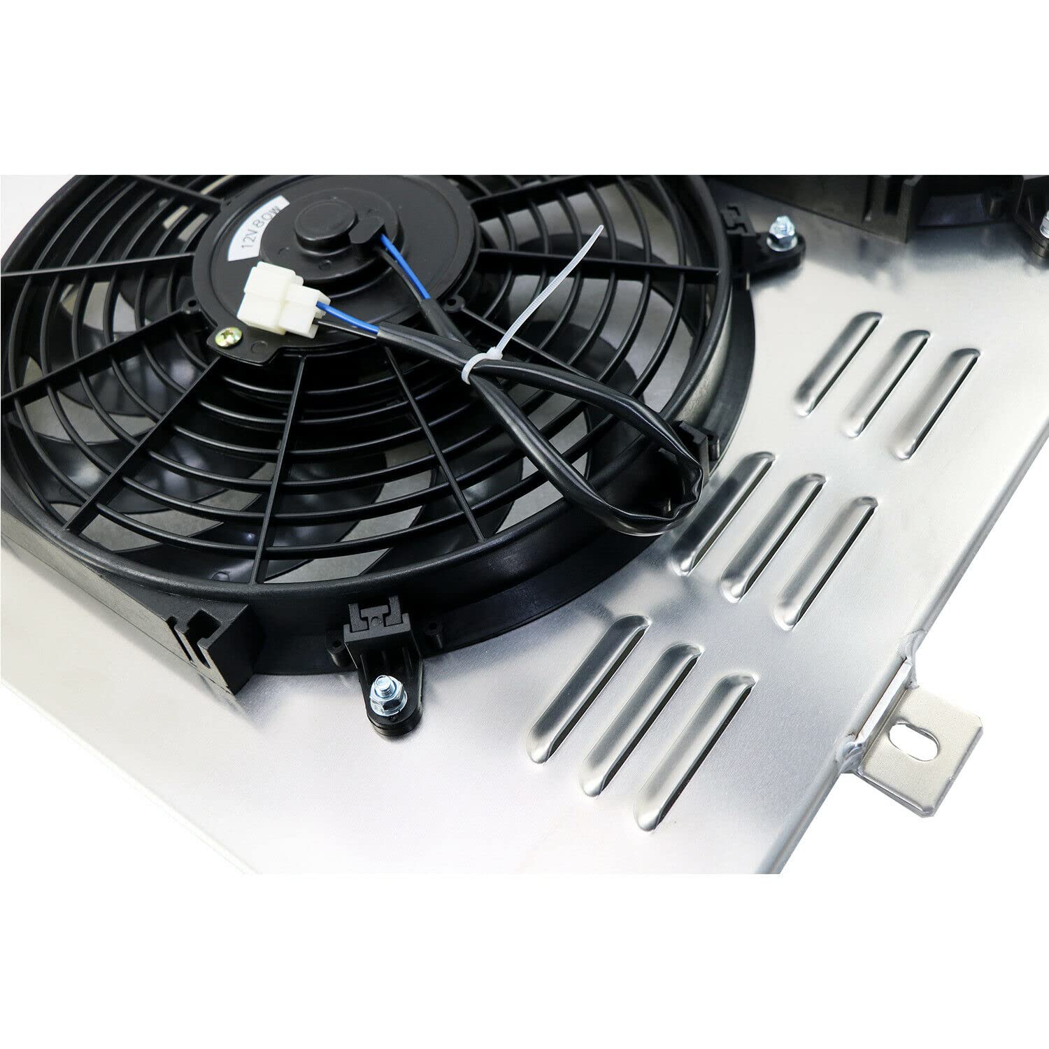 Aluminum 4 Row Radiator Shroud & Fan Kit for 1955-1957 Chevy Bel Air 3.8L 3.9L 4.3L 4.6L L6 V8 - Perfect Cooling Upgrade for Classic Car Restoration & Hot Rod Builds