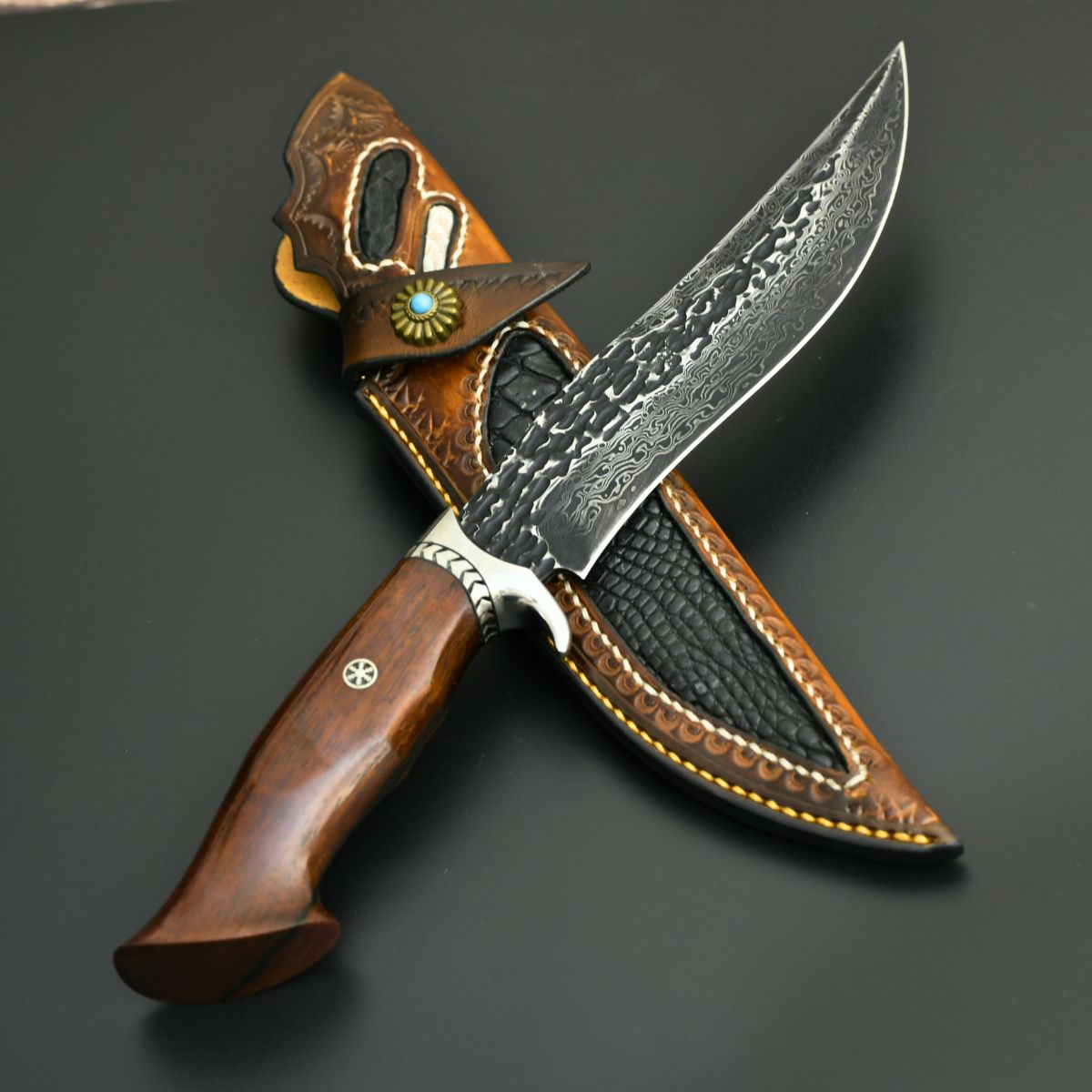 Premium Japanese Hunting Utility Knife with Exotic Sandalwood Handle - Outdoor Survival, Camping & Bushcraft Essential Tool
