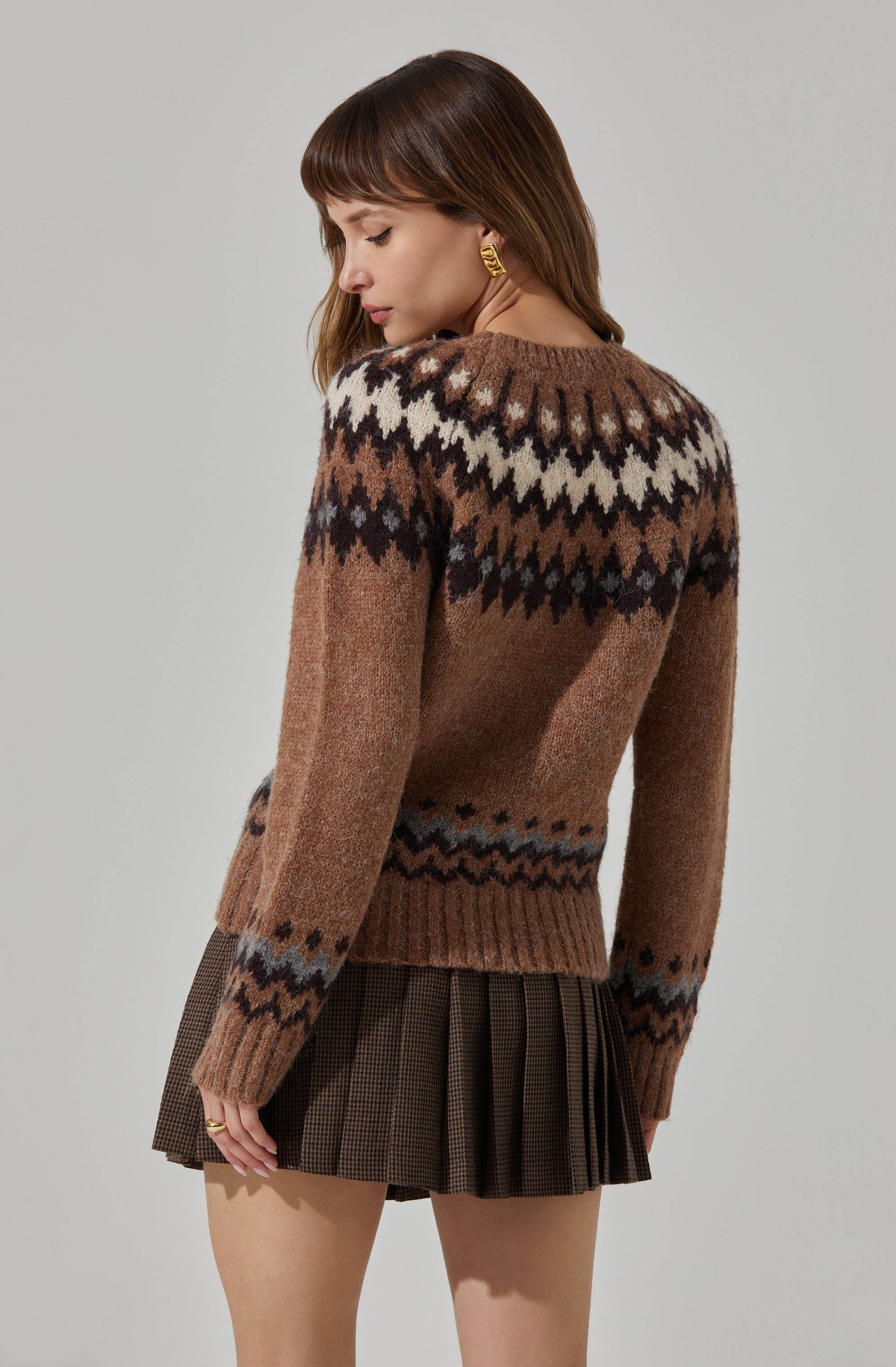 Feyre Fair Isle Sweater Women's Knitwear - Cozy Nordic Christmas Winter Pullover for Holiday Parties & Casual Outings