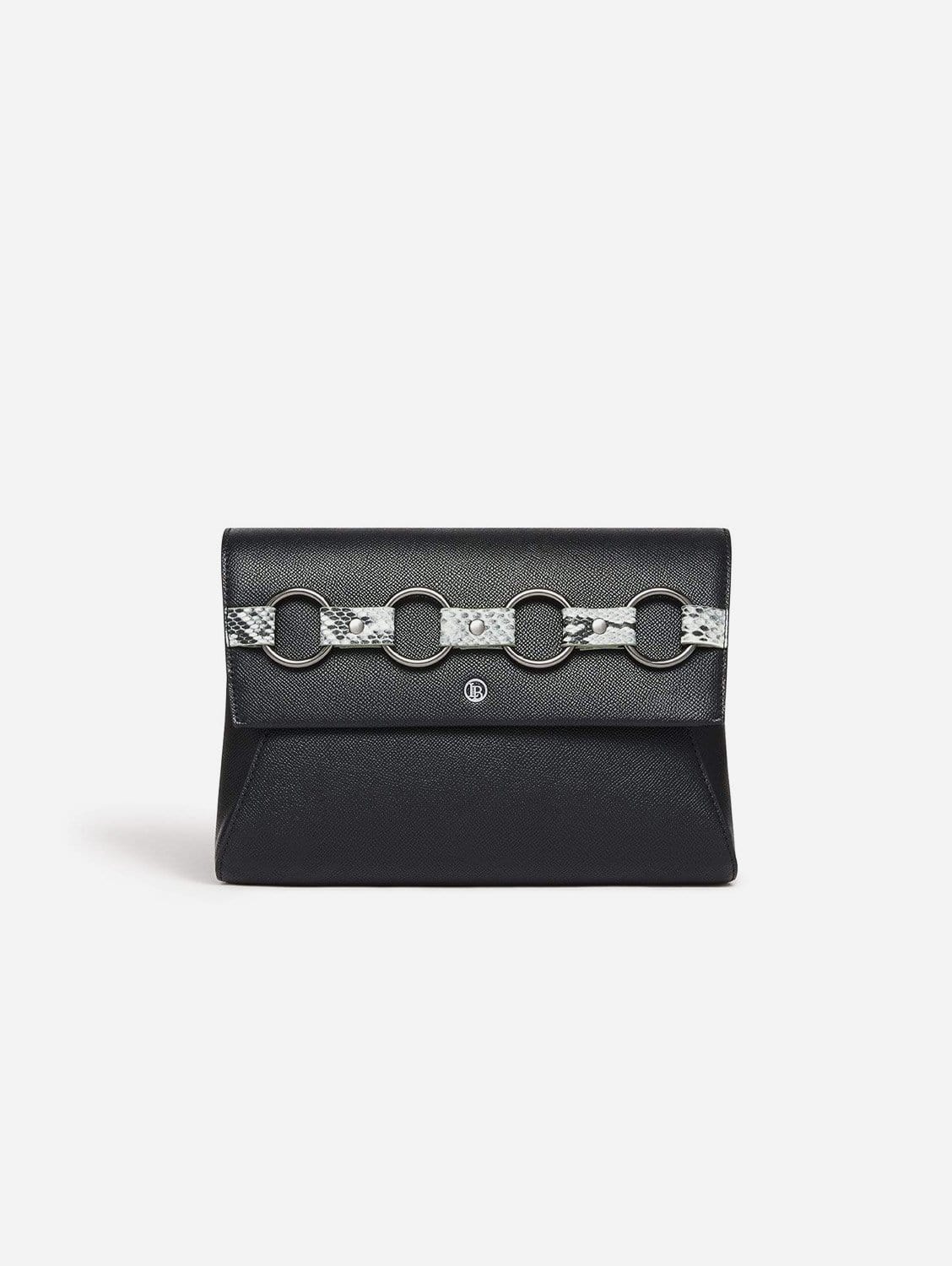 Vegan Leather Clutch Crossbody Bag for Women - Stylish Black Purse for Everyday Use, Parties & Date Nights