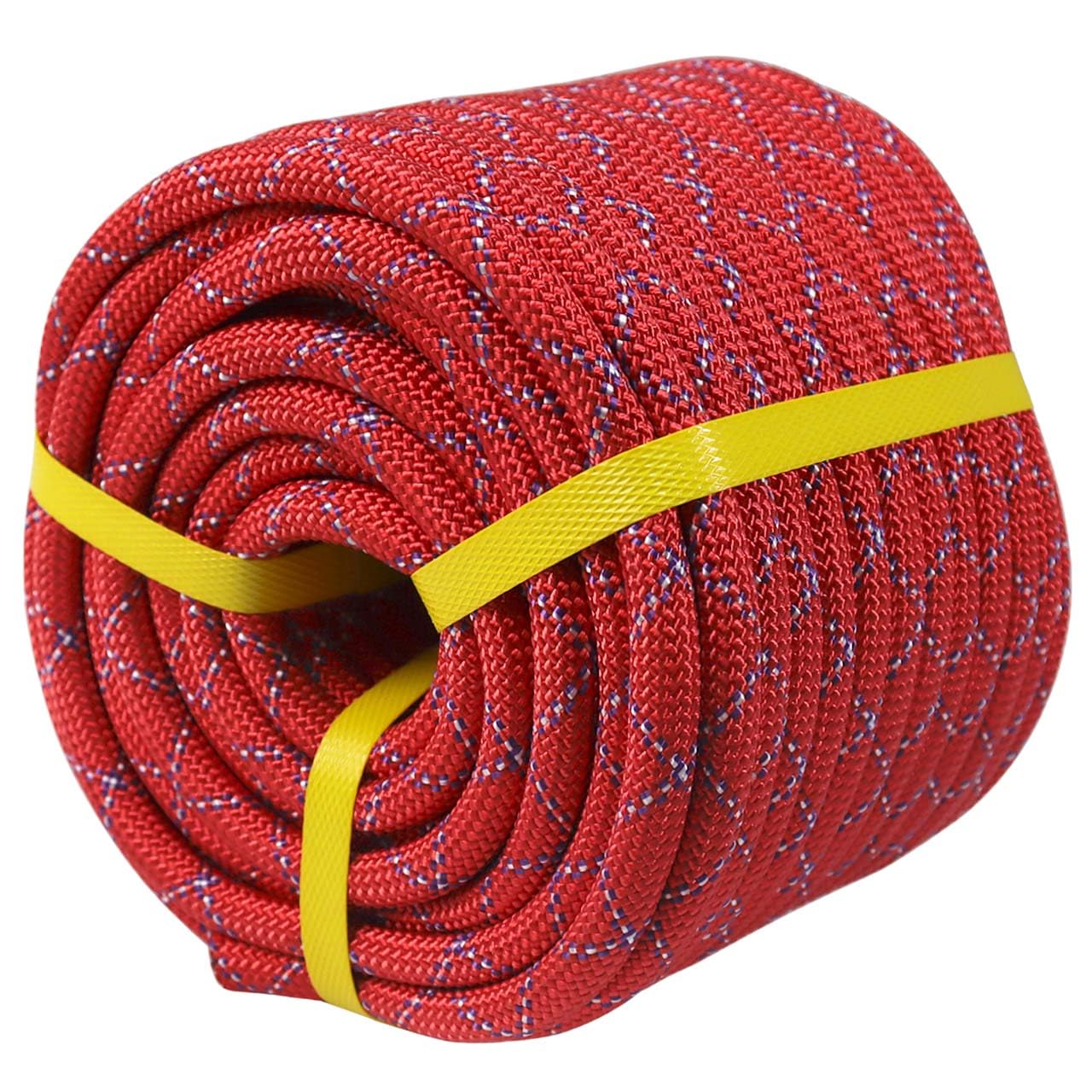 1/2 Inch x 100 Feet Double Braided Arborist Rope - High Strength Polyester Climbing Rope for Tree Work, Halyard, Sailing - Perfect for Arborists, Rock Climbing, Marine Use & Outdoor Adventures (Red)
