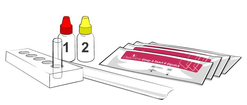 **Clearview Strep A Exact II Dipstick Test Kit - Rapid Strep A Detection for Throat Infections | Home & Clinical Use for Respiratory Illness Diagnosis**