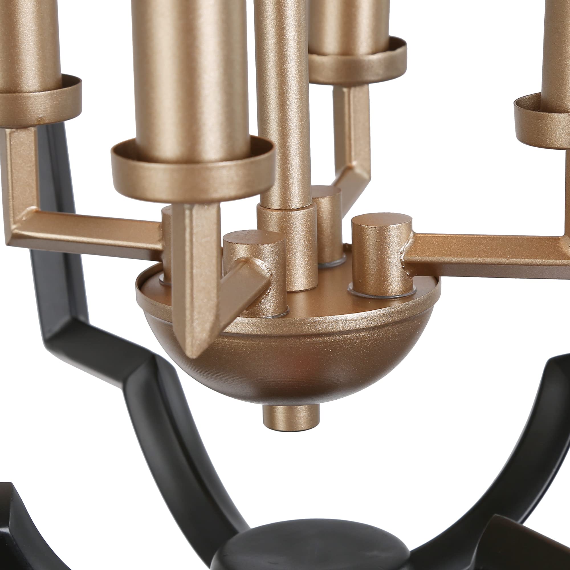 Modern Black & Gold Chandelier - 4-Light Lantern Pendant Light Fixture for Kitchen Island, Dining Room, Living Room, Bedroom, Foyer & Entryway | Elegant Lighting for Home Decor & Interior Design