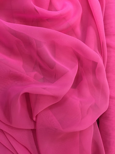 60 Inches Wide Poly Chiffon Fabric - Fuchsia Color for Garden Decor, DIY Projects, and Home Sewing | Perfect for Curtains, Dresses, and Crafting