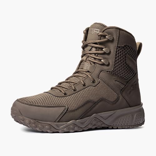 No Zip Combat Boots Coyote Brown