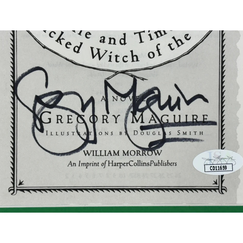 Gregory Maguire Autographed Wicked Book Cover Framed Collage - JSA Certified Authentic Signed Memorabilia - Perfect for Broadway Fans, Book Collectors & Home Theater Decor