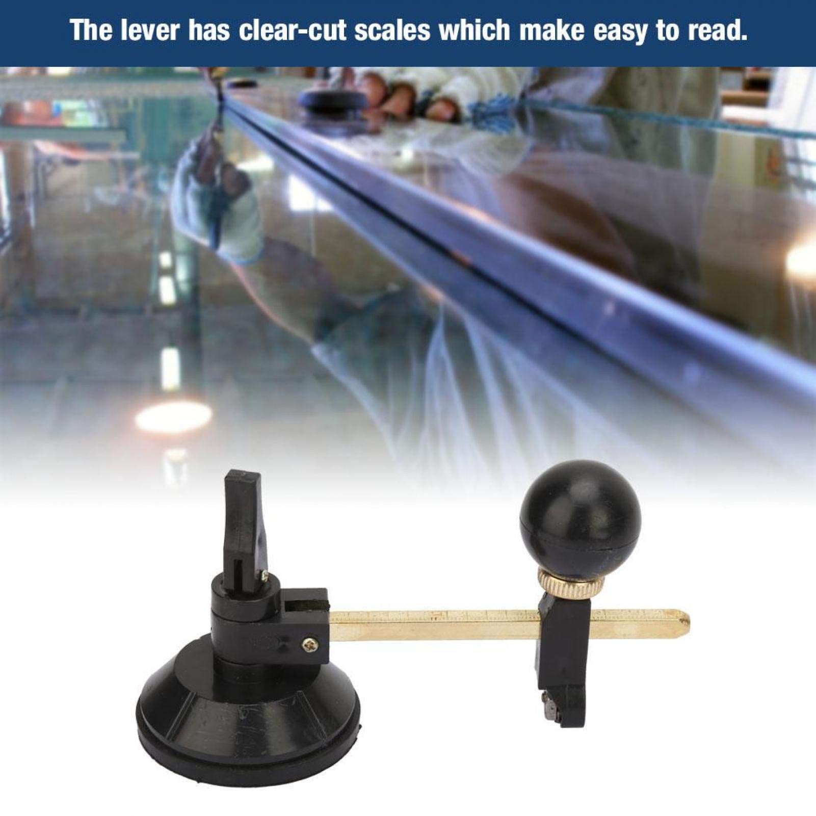 Fafeicy 6-Wheel Glass Cutter with Suction Cup - Professional Circle Cutting Tool for Glass (20cm Diameter) - Perfect for DIY Glass Art, Stained Glass Projects & Home Renovations