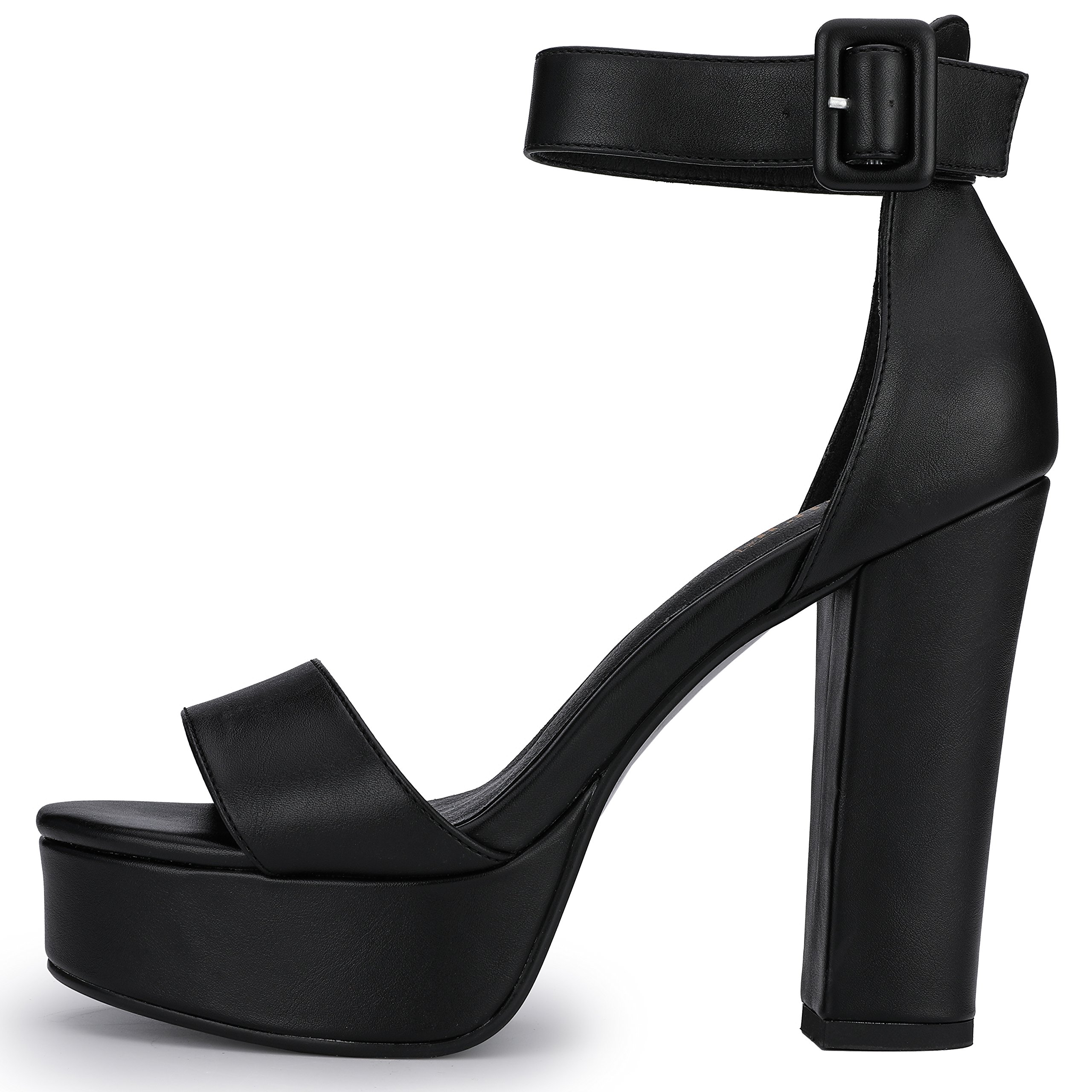 IDIFU IN5 Sabrina Women's Platform Heels - Chunky Block Heel Sandals with Ankle Strap | Open Toe Dress Shoes for Wedding, Party & Night Out | Comfortable & Stylish High Heels for Women