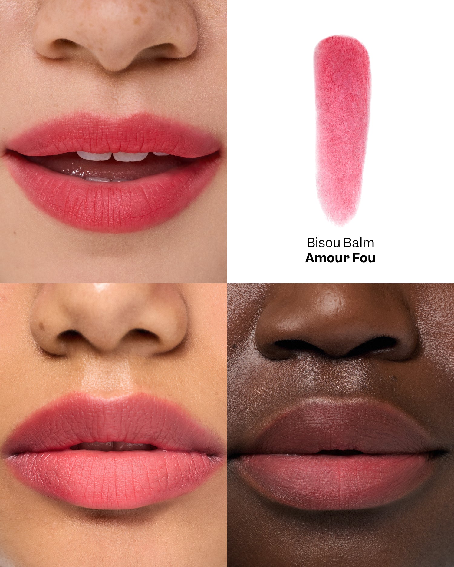 Bisou Balm Amour Fou Lip Balm - Hydrating & Nourishing Lip Care for Dry, Chapped Lips - Perfect for Daily Use, Travel & Gifting