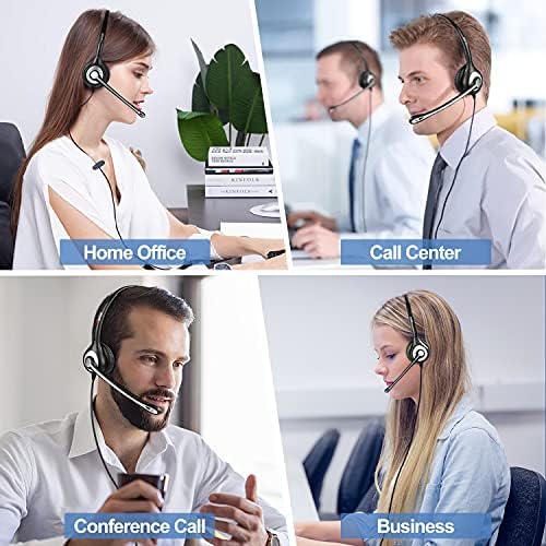 Wantek Noise Cancelling Headset with Microphone & Mute Switch - RJ9 Telephone Headset Compatible with Cisco 6851/6945/7841/7861/7942/7945/7961/7962/7965/8811/8841 Office Phones - Perfect for Call Centers & Remote Work