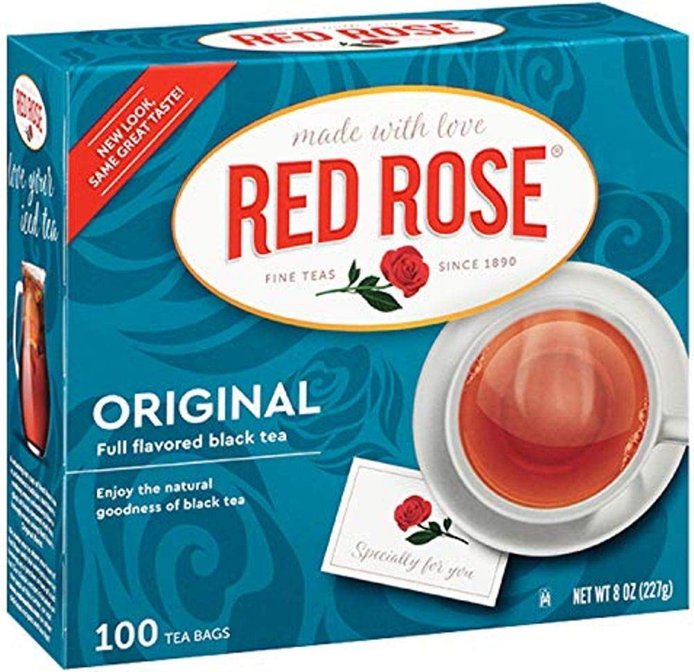 Premium Red Rose 00319 Original Full Flavored Black Tea Bags - 12 Packs (100 Count Total) | Rich & Balanced Flavor | Perfect for Morning Boost, Afternoon Relaxation or Iced Tea | High-Quality Tea Experience