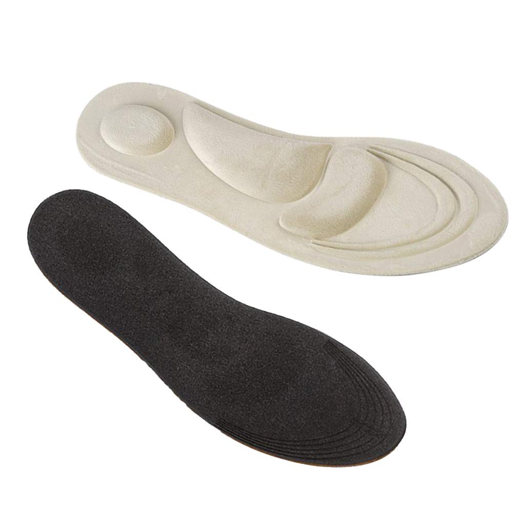 4 Pack Women's Foot Massage Arch Support Insoles - Beige Sponge Shoe Inserts (25 x 8.5cm) for Comfort & Pain Relief - Perfect for High Heels, Work Shoes & Daily Walking