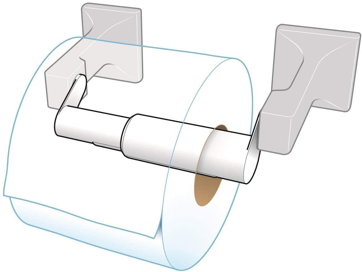 Teravan Stainless Steel Toilet Paper Holder - Spring-Loaded Extender Spindle for Large Rolls, Fits Standard Bathroom Fixtures | Modern Metal Design for Home & Commercial Restrooms