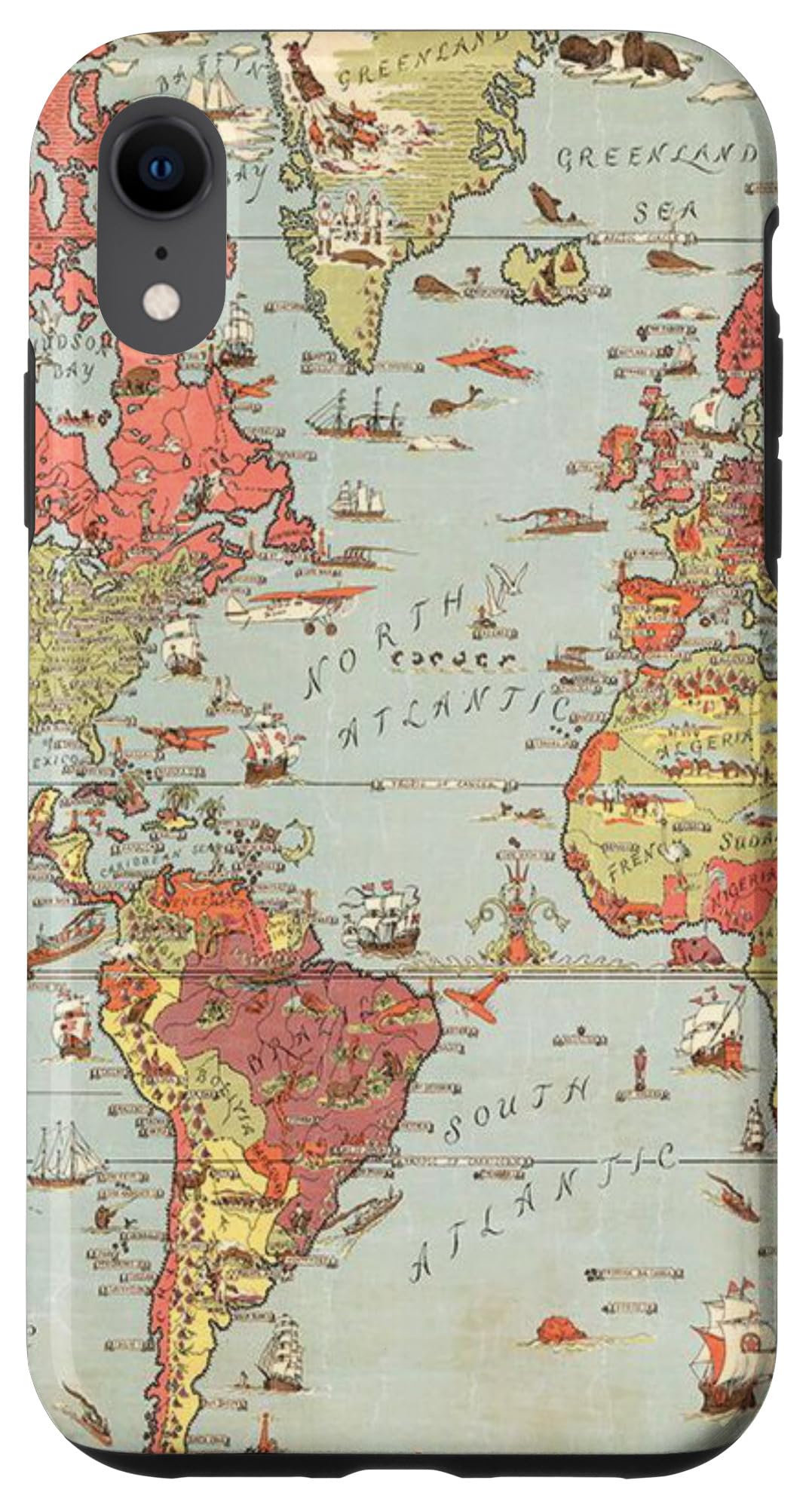 Vintage World Map iPhone XR Case - Premium Protective Phone Cover with Antique Earth Design | Perfect for Travelers & Adventure Lovers