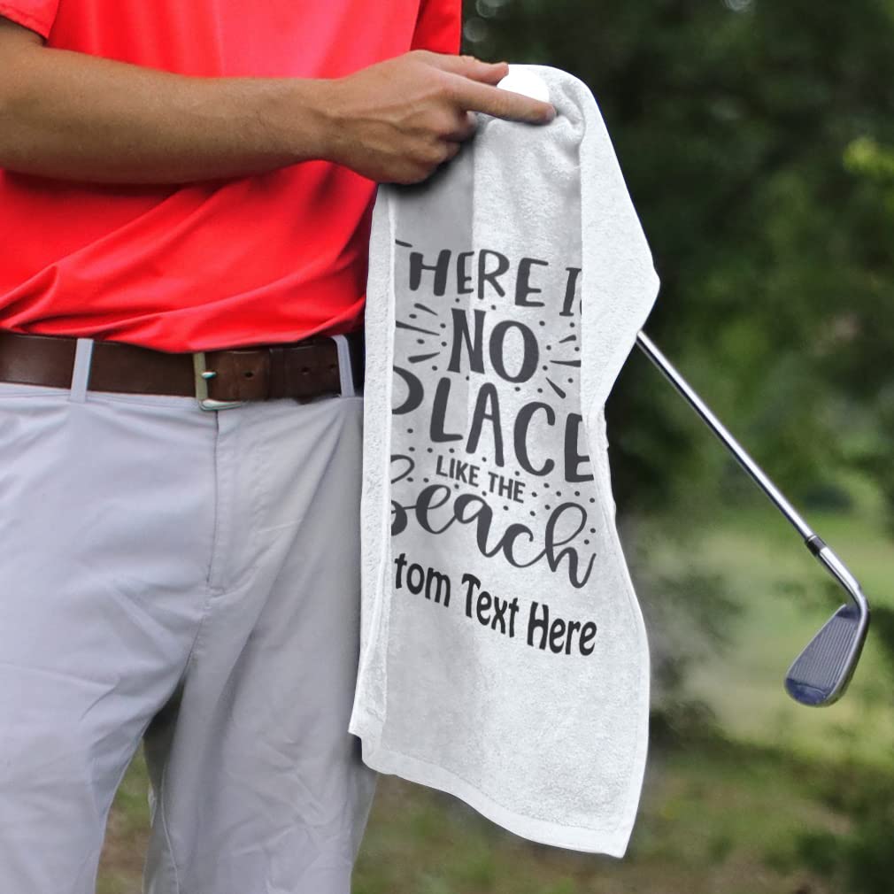 Premium Cotton Golf Towel with Beach Print - Absorbent & Durable for Golf, Travel, and Outdoor Sports Accessories