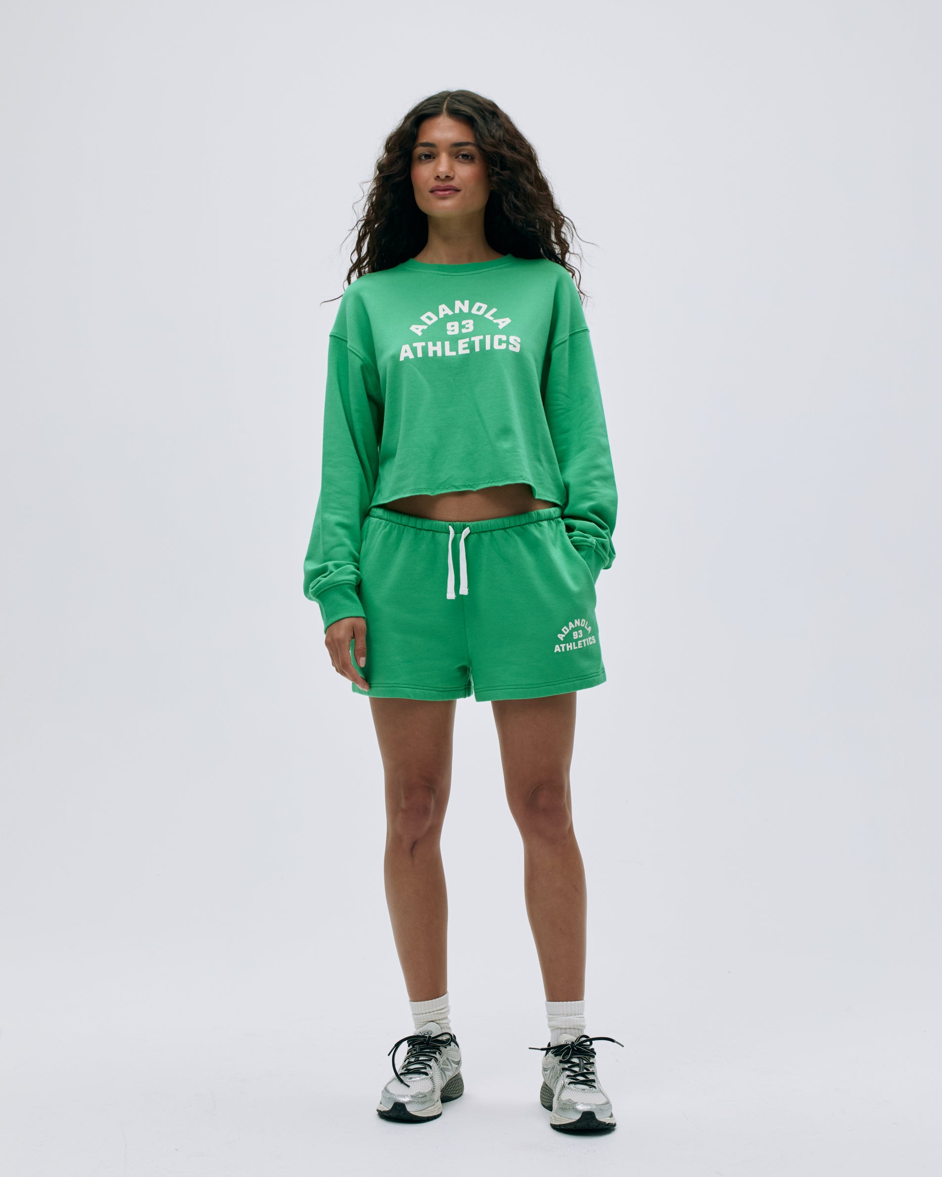 Stylish Campus Modal Blend Sweat Shorts for Women - Jade Green & Marshmallow White | Comfortable Lounge & Gym Shorts for Casual Wear, Yoga, and Running