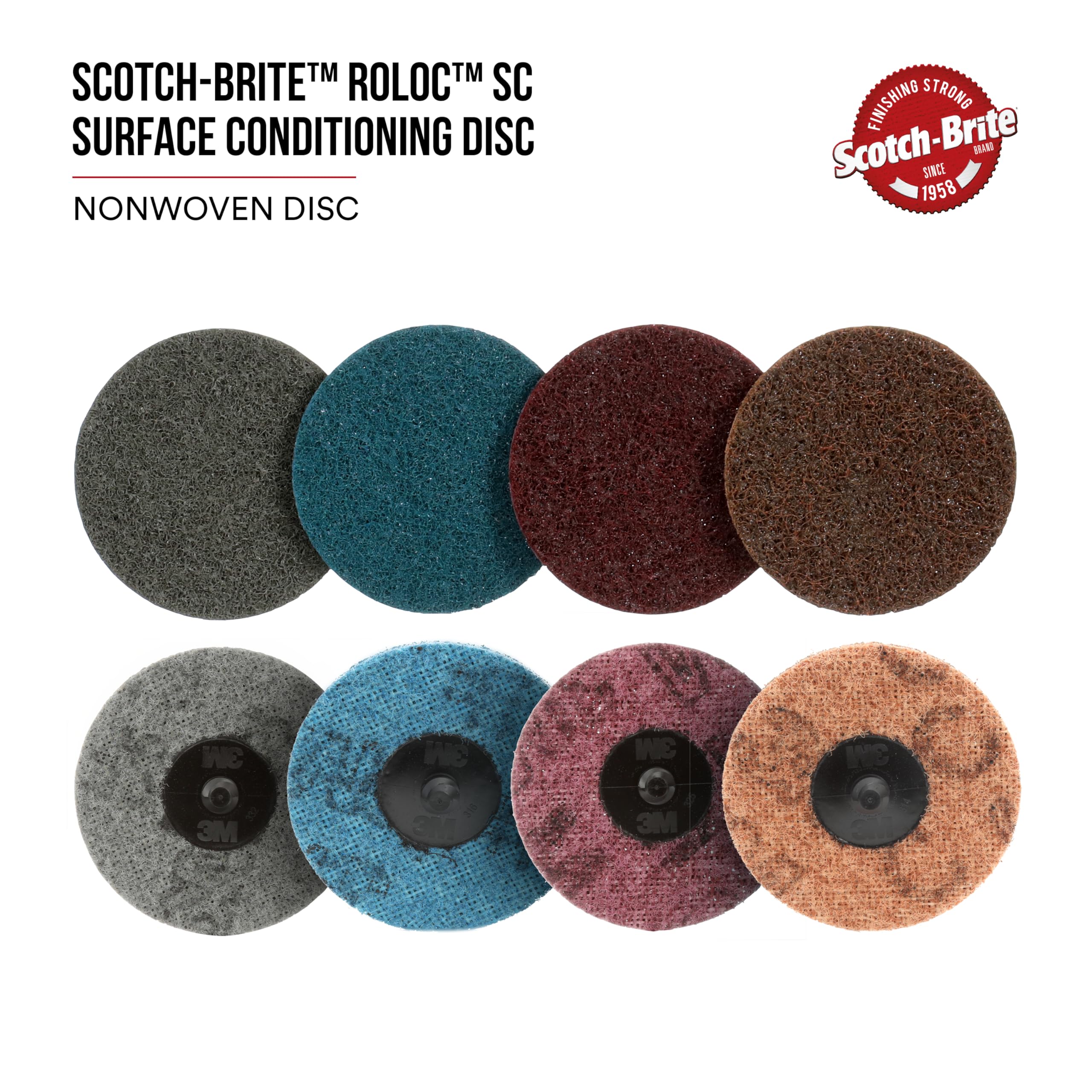 Scotch-Brite Roloc Surface Conditioning Disc - 2 Inch TR NH A CRS - 200 Pack - Perfect for Metal Finishing, Rust Removal & Surface Prep in Automotive & Industrial Applications