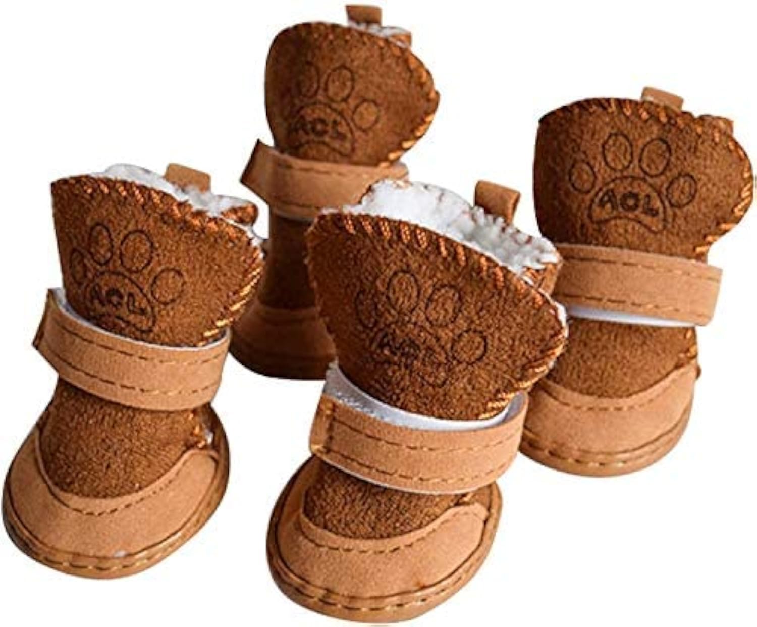 Payanwin Dog Boots for Winter - Anti-Slip Snow Shoes with Warm Lining for Small Dogs (Size M, Brown) | Perfect for Snowy Walks, Rainy Days & Outdoor Adventures