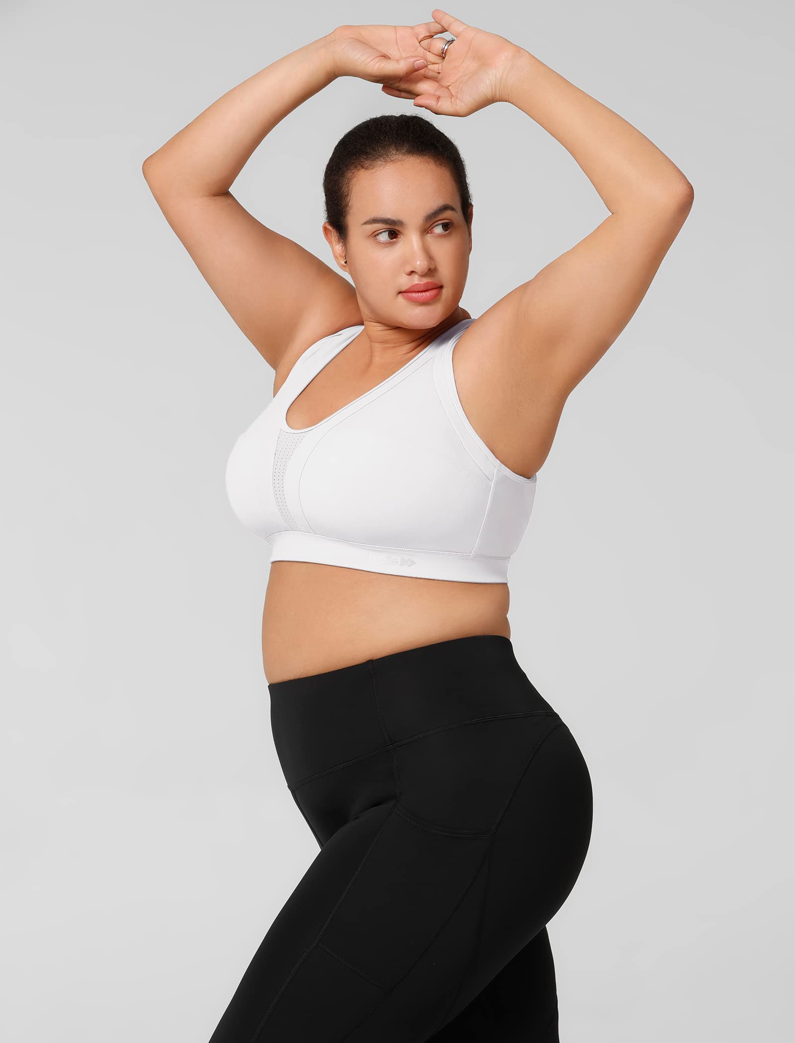 Yvette Women's High Impact Sports Bra - Criss Cross Back Supportive Running Bra for Plus Size - Gym, Yoga & Workout Activewear