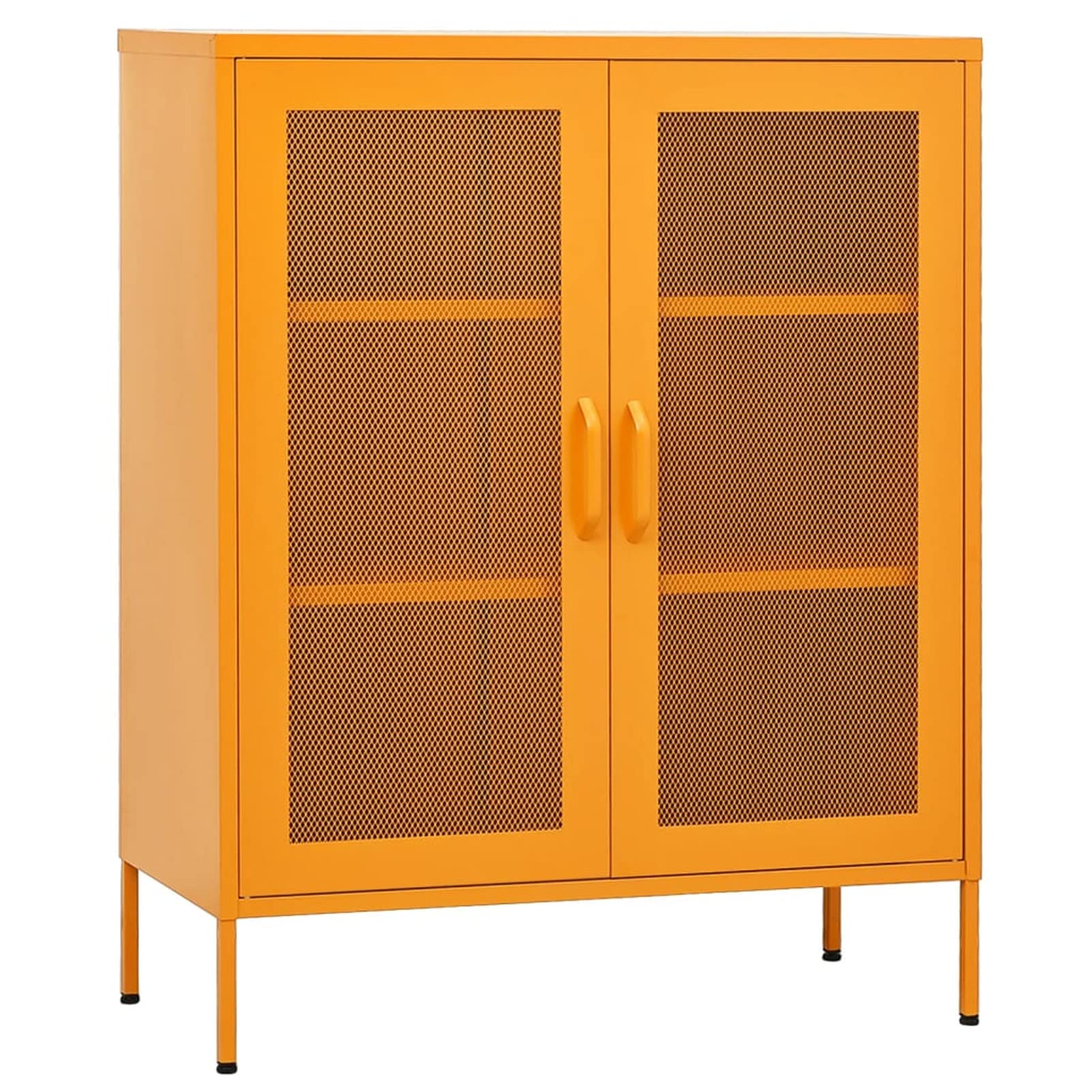 Modern Storage Cabinet with Mesh Doors - 31.5