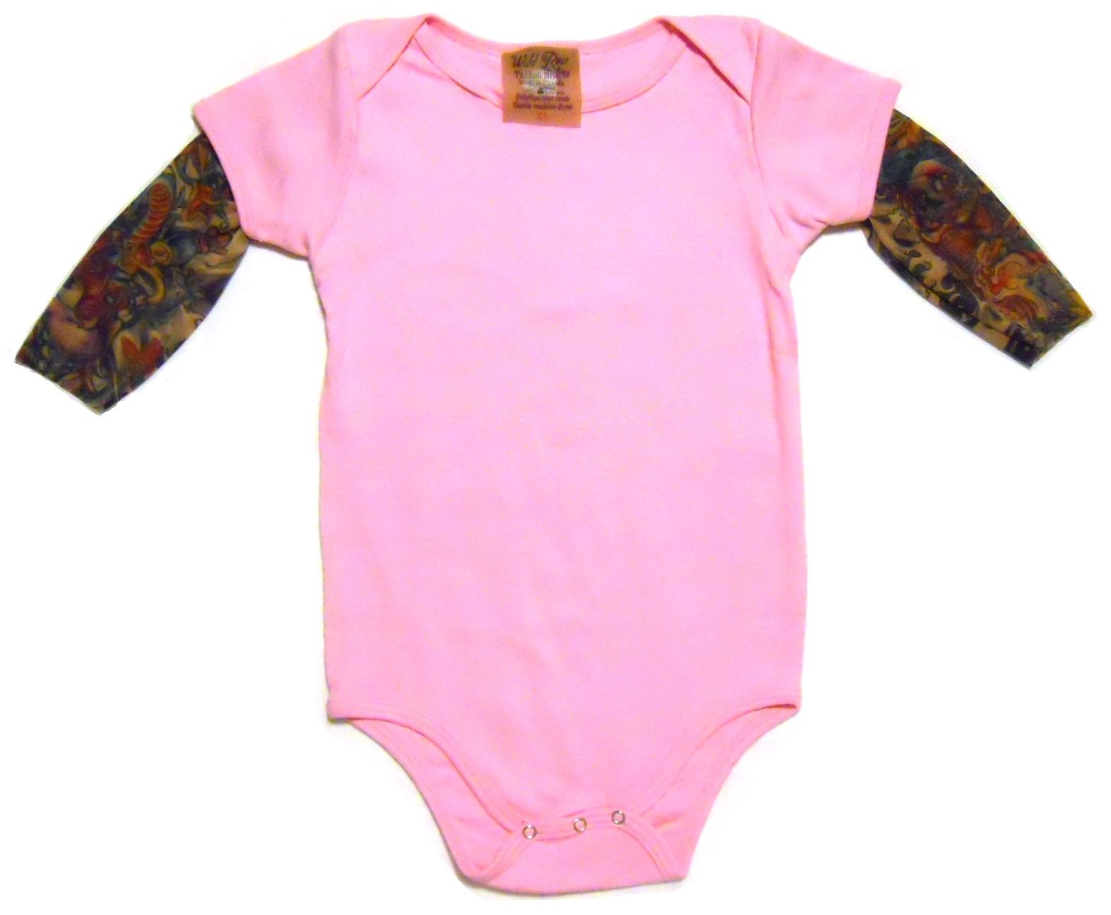 Wild Rose Baby Girls' Tattoo Sleeve Shirt - Butterfly Print Pink Long Sleeve Top for Toddlers | Perfect for Birthday Parties, Photo Shoots & Casual Outings