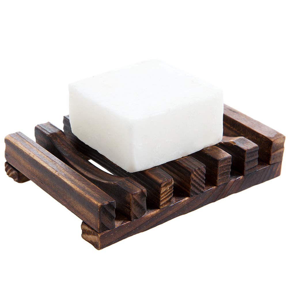 Handmade Wooden Soap Dish - Natural Bamboo Bathroom Soap Holder with Drainage Holes for Shower, Sink Countertop - Perfect for Spa, Luxury Hotels & Home Decor (1pc)
