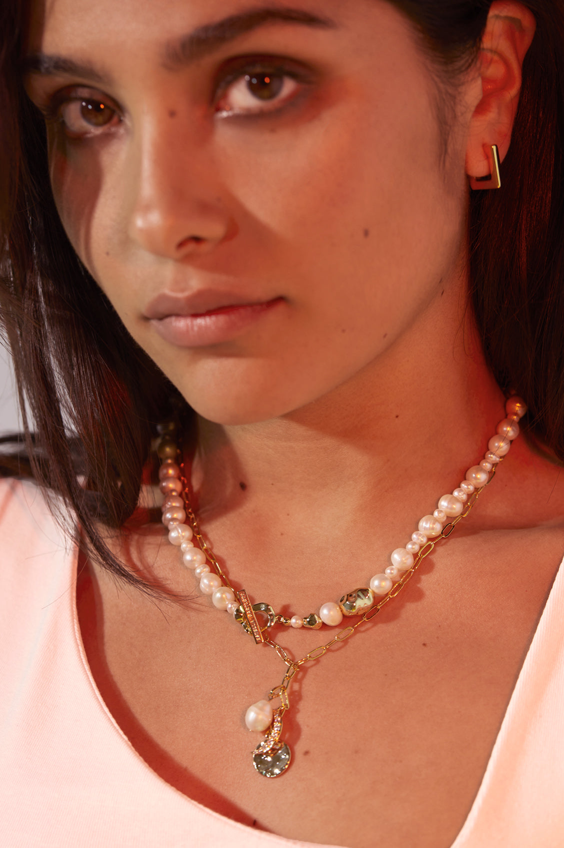Elegant Pearl T Bar Necklace for Women - Dainty Gold Plated Pendant Jewelry - Perfect for Weddings, Parties & Everyday Wear
