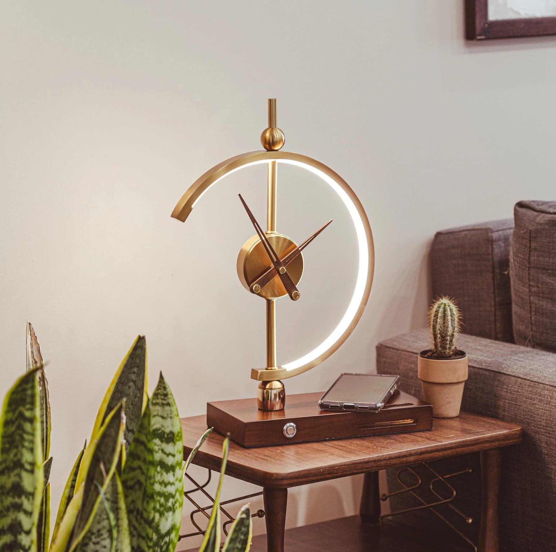 Ozarke LED Clock Lamp with Fast Wireless Charger - Digital Alarm Clock Night Light with Qi Wireless Charging Pad for Office, Living Room, Bedroom | Perfect for Bedside Charging & Ambient Lighting