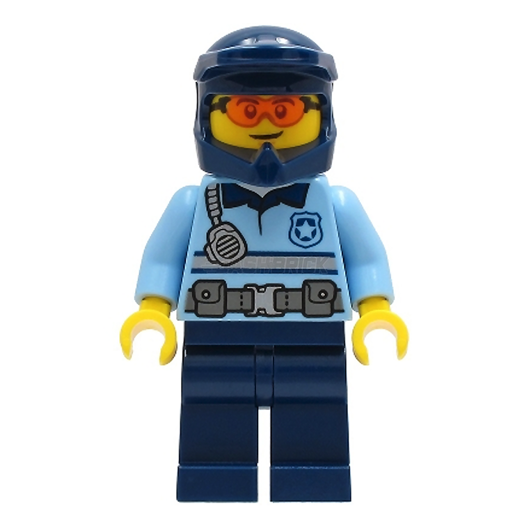 LEGO Police Minifigure - City Officer with Dirt Bike Helmet & Safety Glasses | Official LEGO Building Toy for Kids & Collectors | Perfect for City Themed Playsets, Police Role Play, and LEGO Collections