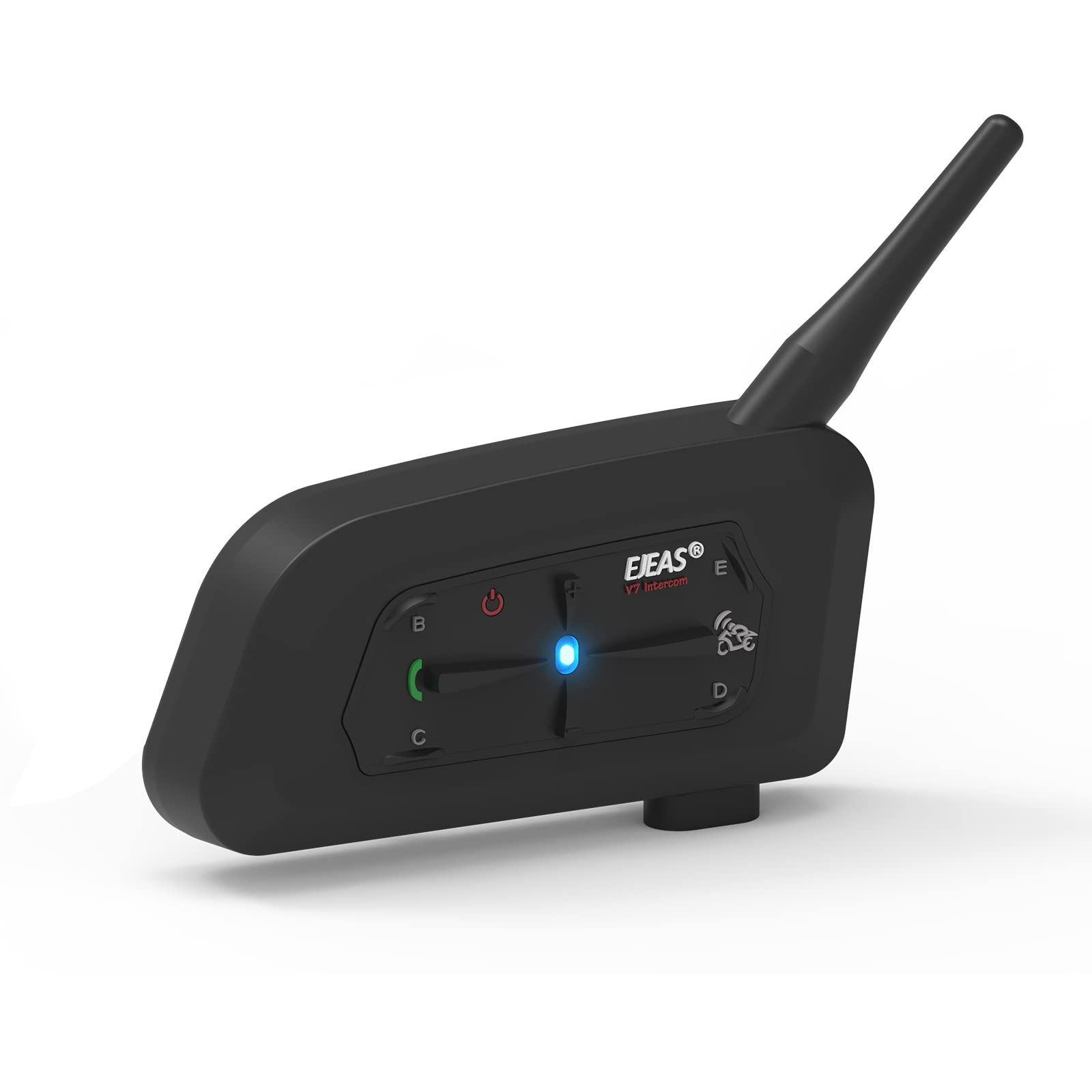 EJEAS V7 Motorcycle Bluetooth Helmet Headset - Full Duplex Wireless Intercom for 2 Riders, Expandable to 7 - Ideal for Motorcycling, Skiing, Climbing & Outdoor Adventures (1 Pack)