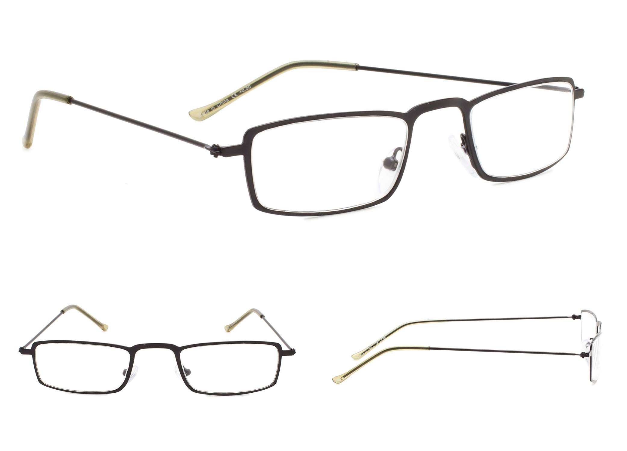 5-Pack Lightweight Reading Glasses for Men & Women - Blue Light Blocking, Anti-Glare, +1.0 to +4.0 Magnification - Perfect for Reading, Computer Use & Office Work