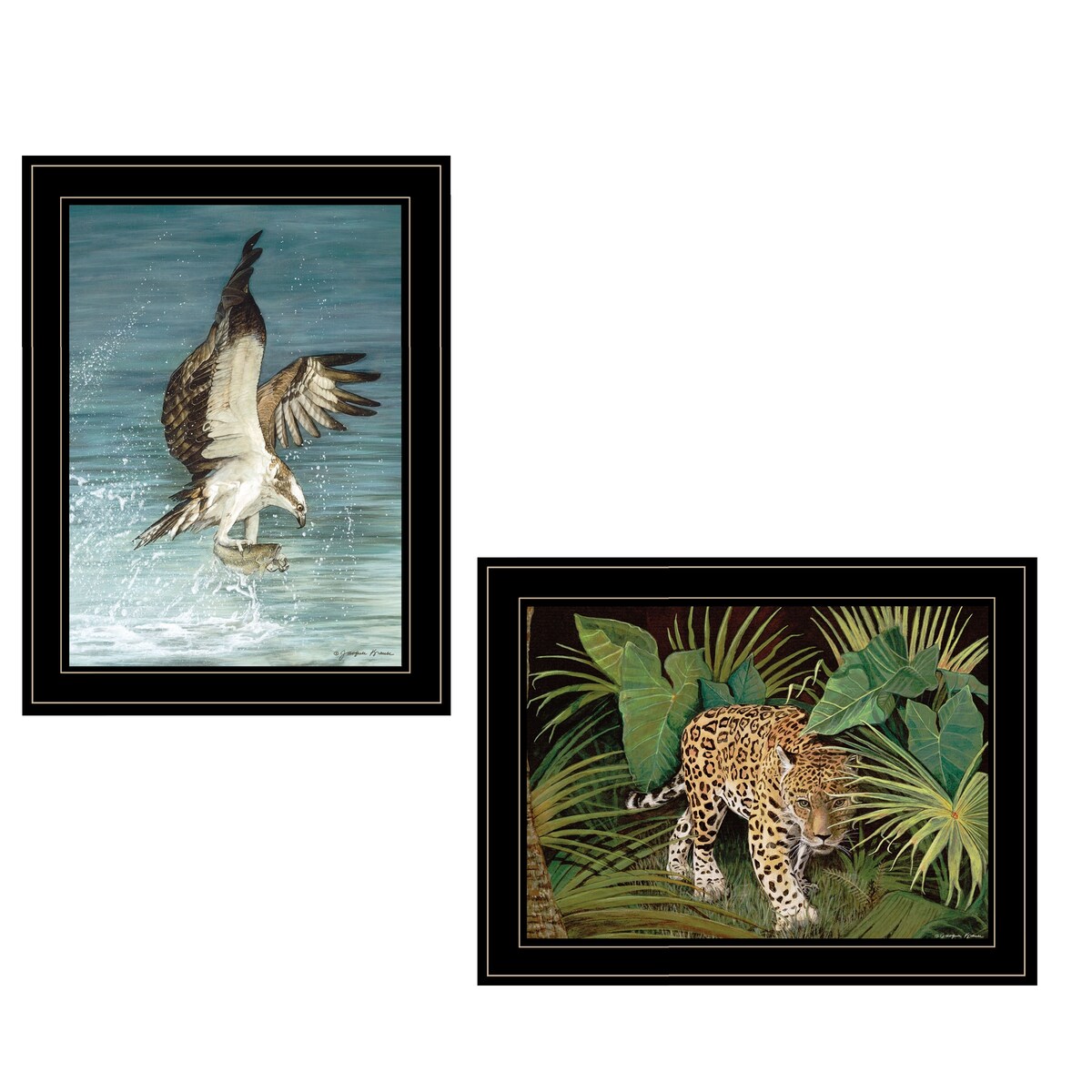 Beautiful Hunters 2-Piece Vignette Wall Art by Jacquee Krause - Black Framed Canvas Prints for Living Room, Bedroom & Office Decor