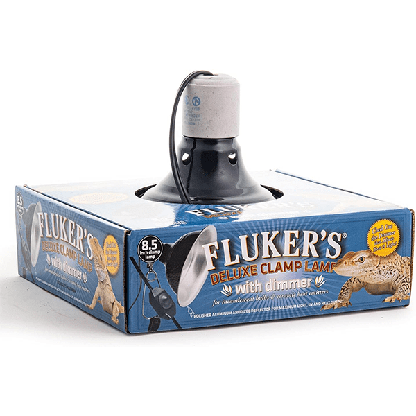 Fluker's Deluxe Clamp Lamp with Dimmer - Adjustable Reptile Heat Lamp for Terrariums, Perfect for Bearded Dragons, Snakes & Lizards - Ideal for Night Viewing & Temperature Control