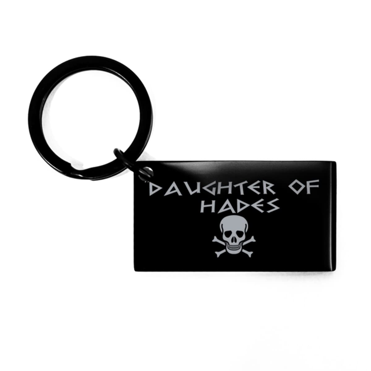 Hades Greek Mythology Keychain - Daughter of Hades Black Skull Crossbones Keyring - Perfect for Cosplay, Gifts & Anime Fans - Gothic Punk Accessory for Backpacks, Keys & Purse Charms