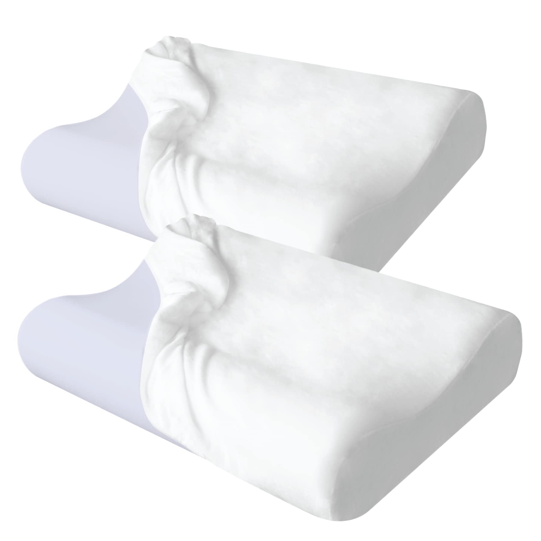 Premium Hypoallergenic Contour Pillowcase for Back & Side Sleepers - Orthopedic Support Pillow Cover (24