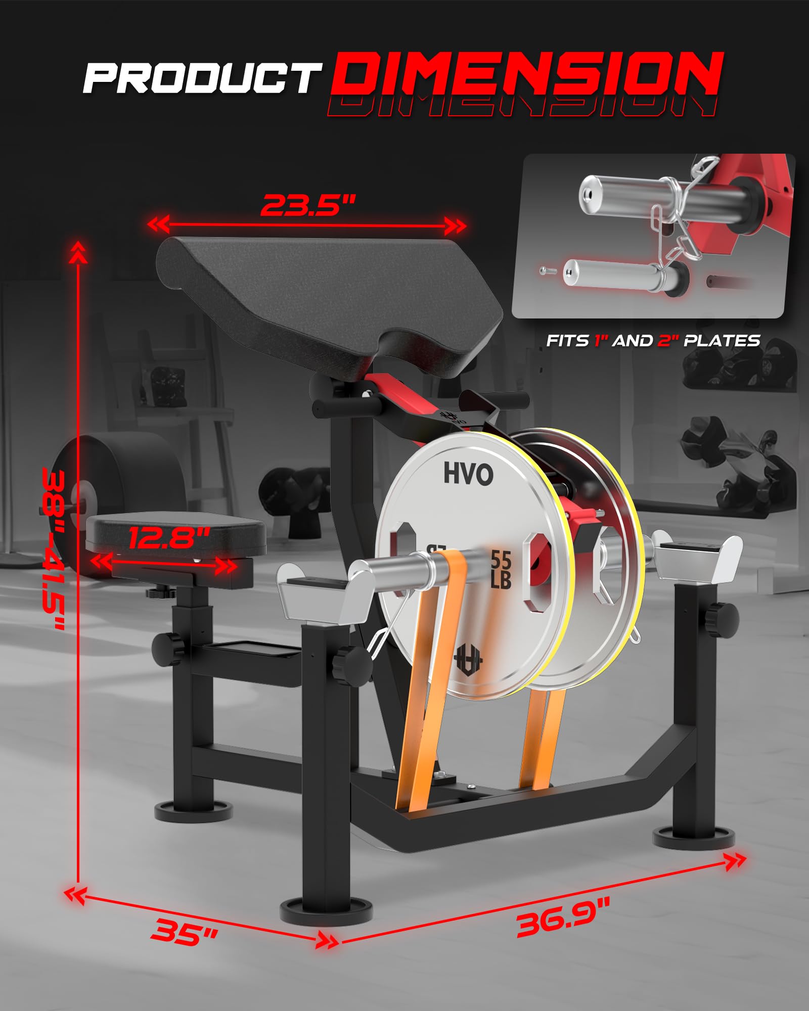 Preacher Curl Bench Bicep Machine - 3-in-1 Arm Workout Equipment for Biceps & Triceps with Barbell & Dumbbell Attachments, Adjustable Home Gym Station with Comfortable Bar Pad - Perfect for Home Workouts & Strength Training
