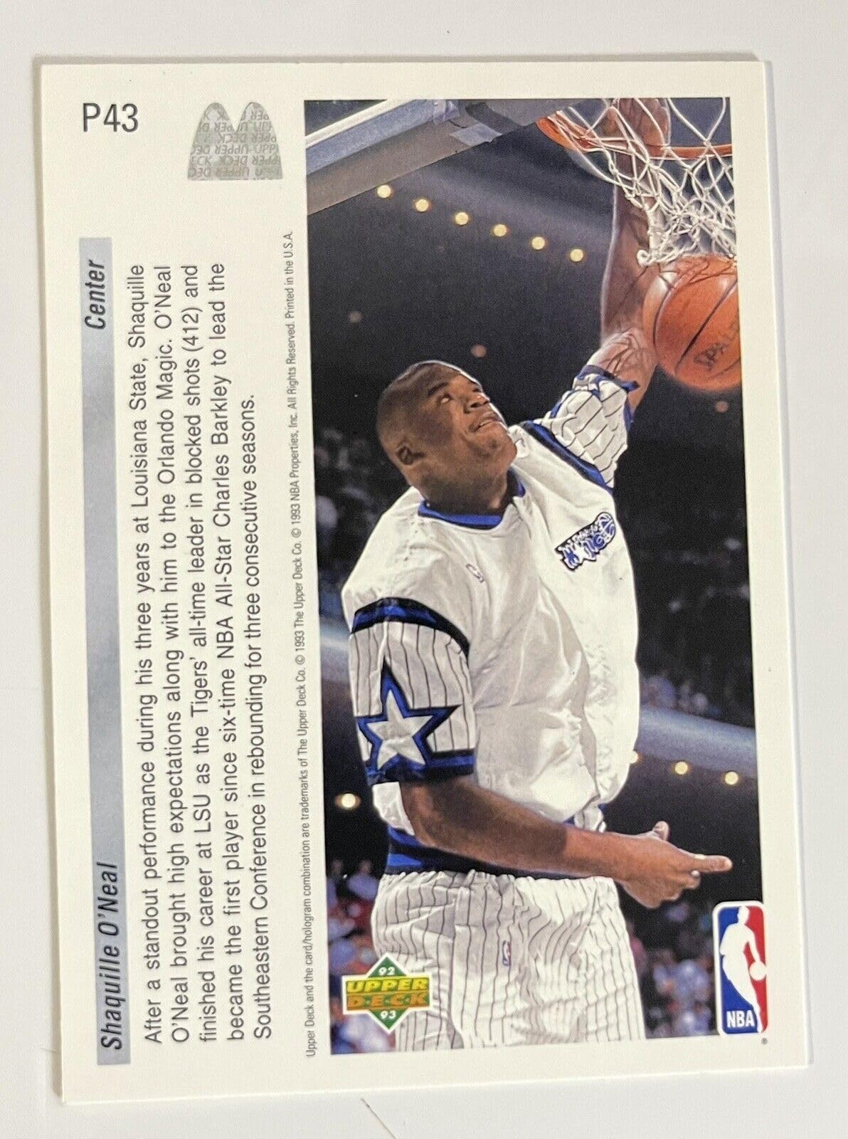 Shaquille O'Neal Rookie Card 1993 - Collectible Basketball Memorabilia for Fans