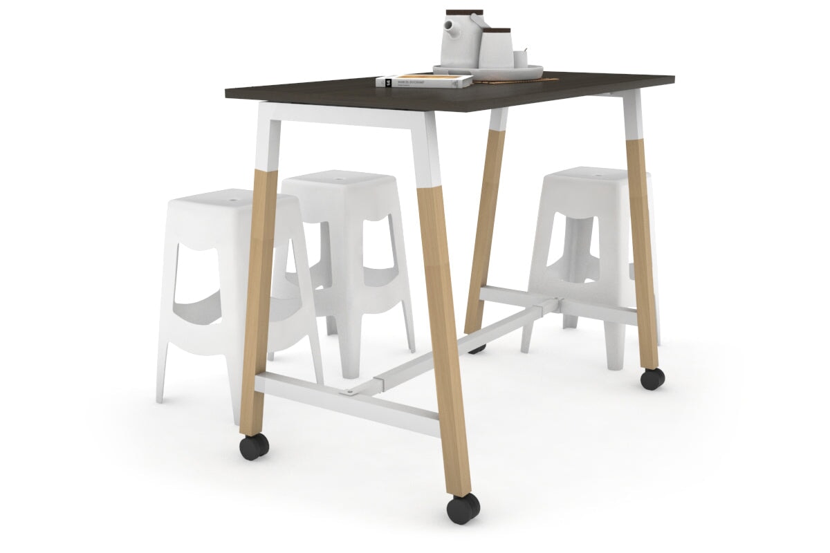 Premium Quadro A Legs Counter Table with Wooden Legs & Cross Beam - 925H Model [1200L x 700W] - Perfect for Restaurant Bars, Kitchen Islands & Commercial Counters