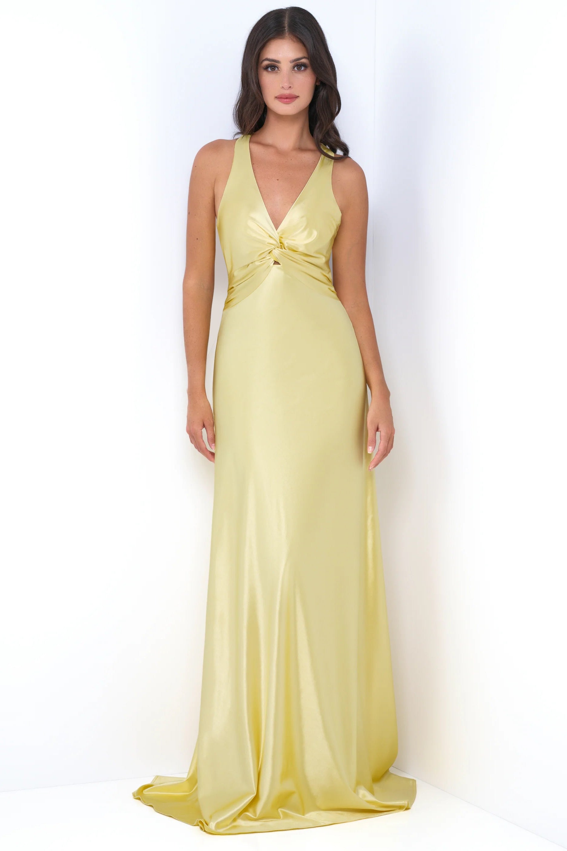 Odette Maxi Dress in Yellow - Elegant Flowy Summer Dress for Women, Perfect for Beach Vacations, Weddings & Casual Outings
