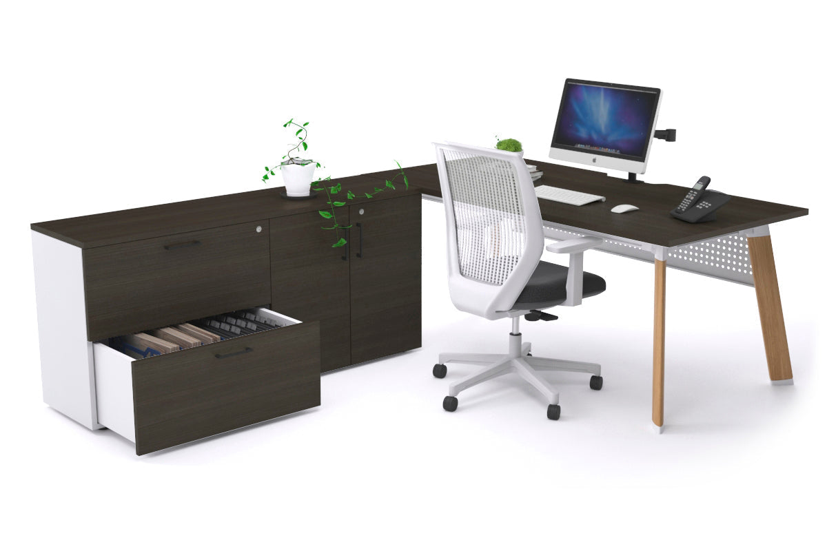 Switch Executive Wood Imprint Frame with Uniform Spine - 1800L x 800W with Cable Scallop | Perfect for Office Desks, Conference Rooms & Home Workspaces