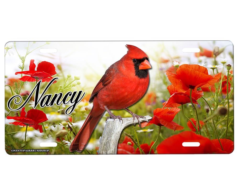Personalized Red Cardinal Front License Plate - Custom Car Accessory for Unique Style & Gift Ideas